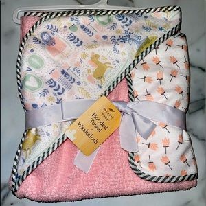 Baby hooded Towel and washcloth set